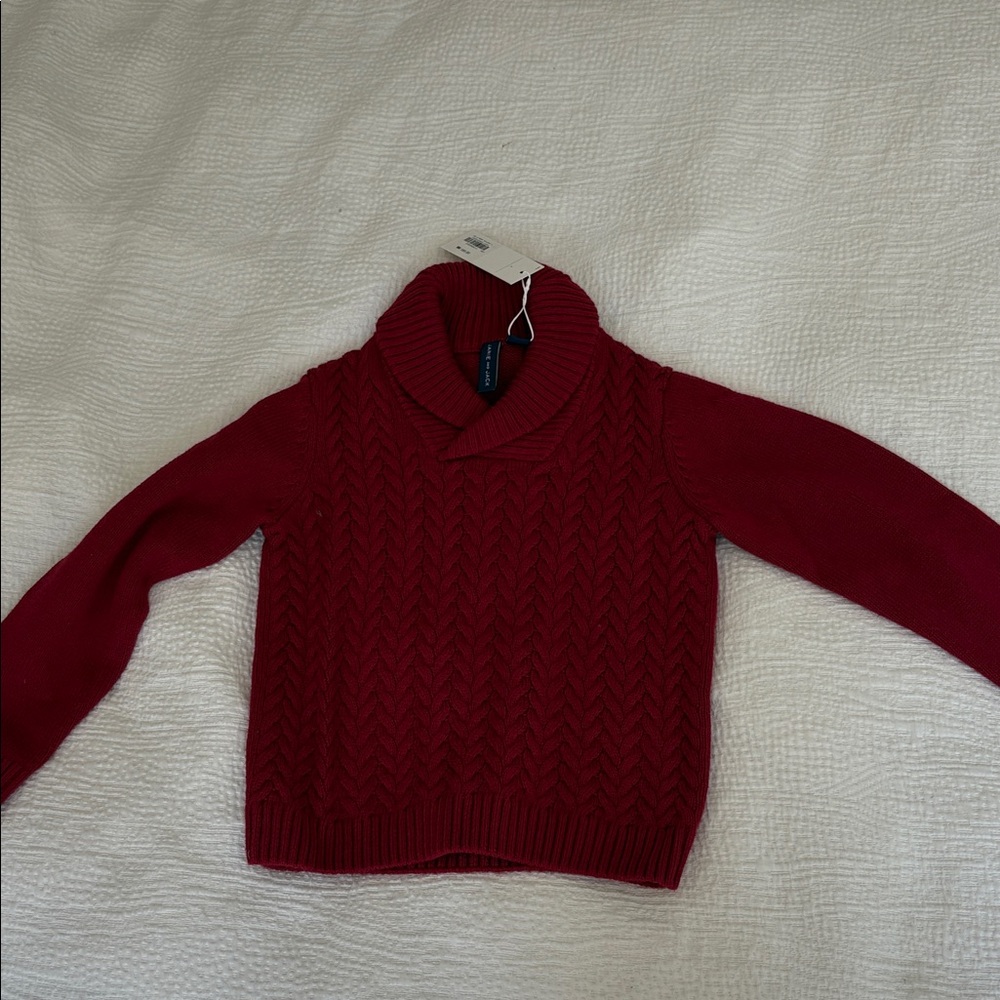 Janie and Jack Cherry Red Knit Sweater